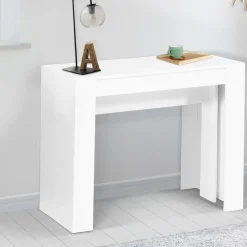 IDMarket Table console extensible blanche 14 personnes 300 cm* Meubles Blancs|Collection Moderne