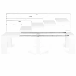 IDMarket Table console extensible blanche 14 personnes 300 cm* Meubles Blancs|Collection Moderne