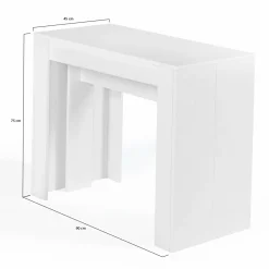 IDMarket Table console extensible blanche 14 personnes 300 cm* Meubles Blancs|Collection Moderne