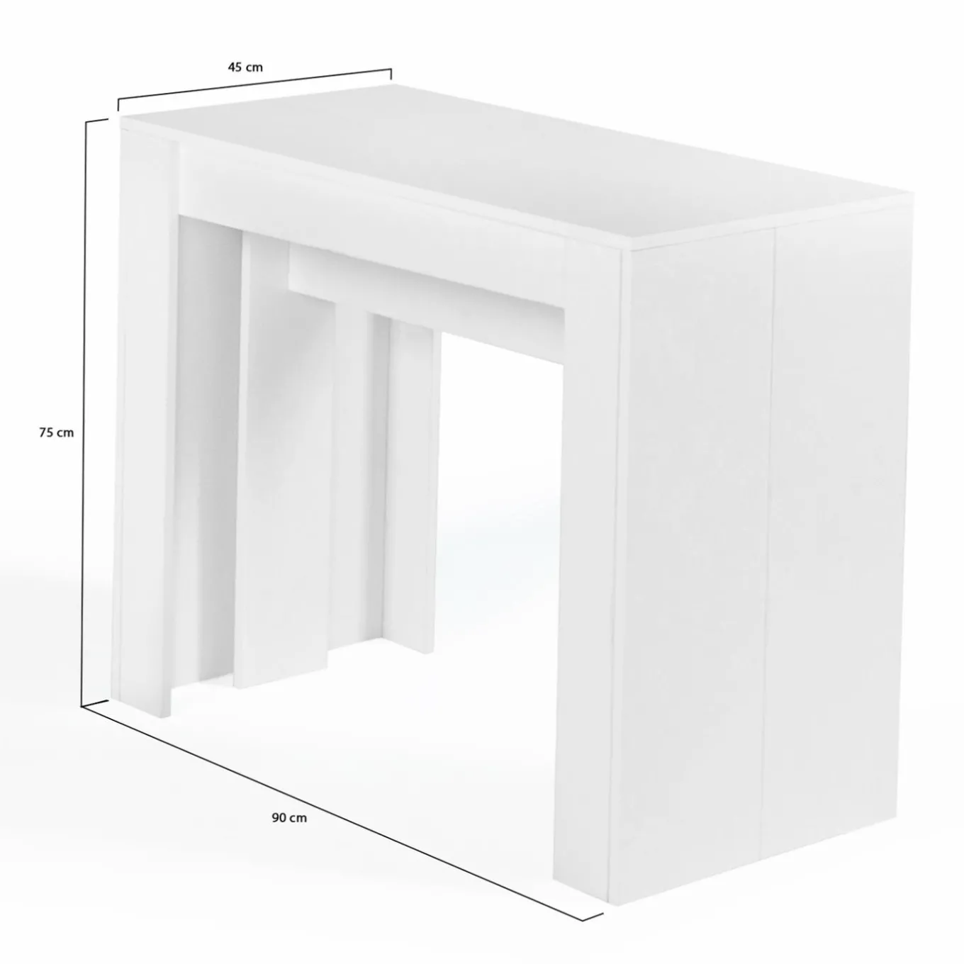 IDMarket Table console extensible blanche 14 personnes 300 cm* Meubles Blancs|Collection Moderne