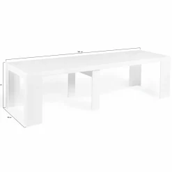 IDMarket Table console extensible blanche 14 personnes 300 cm* Meubles Blancs|Collection Moderne