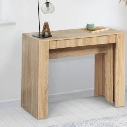 IDMarket Table console extensible imitation hêtre 14 personnes 300 cm* Meubles En Bois|Collection Design