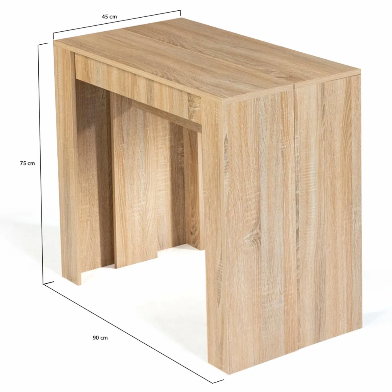 IDMarket Table console extensible imitation hêtre 14 personnes 300 cm* Meubles En Bois|Collection Design