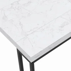 IDMarket Table console extensible effet marbre blanc 10 personnes* Collection Design|Consoles