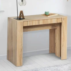 IDMarket Table console extensible imitation hêtre 10 personnes 235 cm* Meubles En Bois|Collection Design