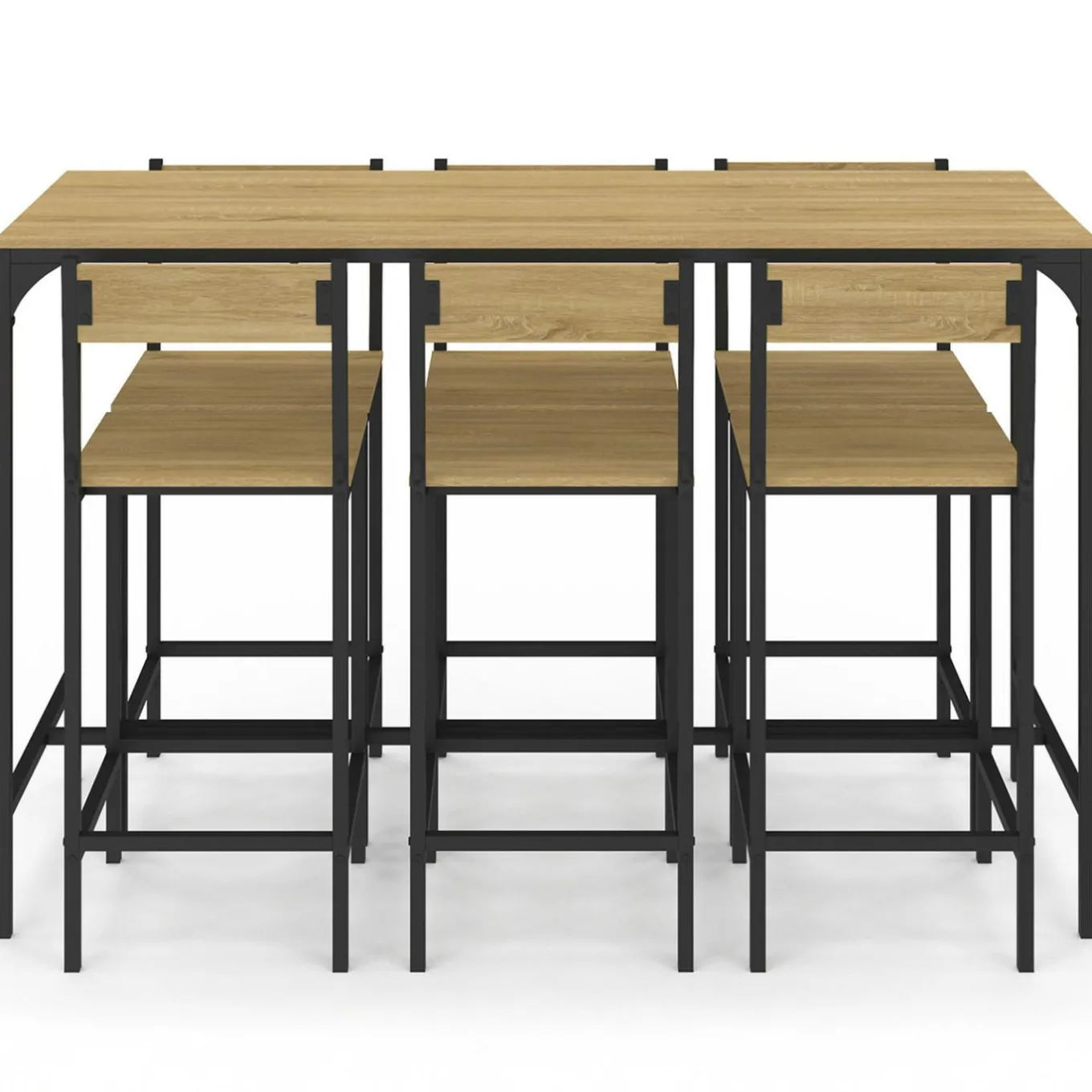 IDMarket Table de bar design industriel avec 6 chaises* Meubles Hauts|Meubles En Bois