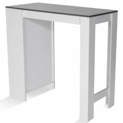 IDMarket Table de bar haute 2 à 4 personnes avec rangement* Meubles Hauts|Meubles Blancs