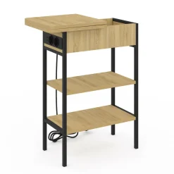 IDMarket Table de chevet / d'appoint design industriel avec multiprise* Tables Basses