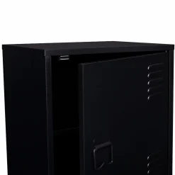 IDMarket Table de chevet casier métal noir* Meubles Bas|Collection Métal