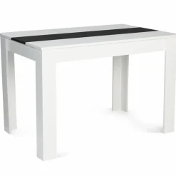 IDMarket Table de cuisine 6 personnes blanche et noire* Meubles Blancs|Collection Design