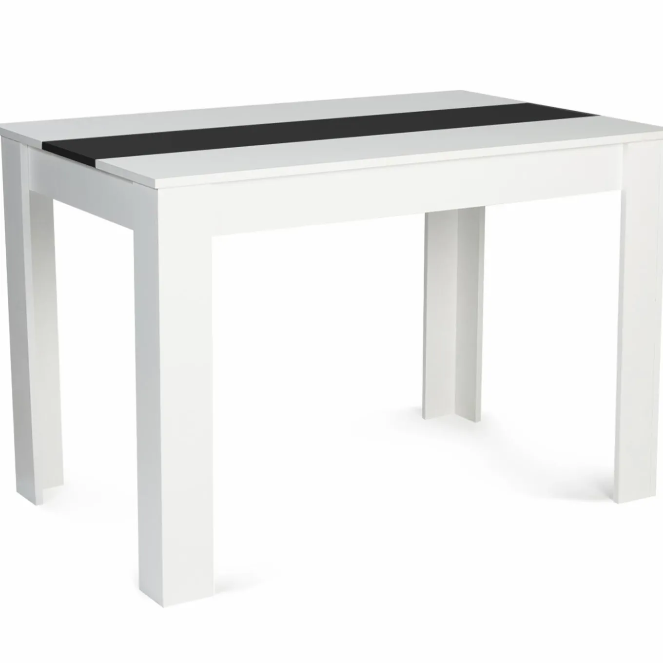 IDMarket Table de cuisine 6 personnes blanche et noire* Meubles Blancs|Collection Design