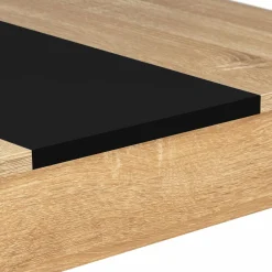 IDMarket Table de cuisine 4 personnes imitation hêtre et noire* Meubles En Bois|Collection Contemporaine