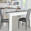 IDMarket Table de cuisine 6 personnes blanche et grise* Meubles Bas|Meubles Blancs