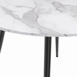 IDMarket Table de cuisine ronde 4-6 personnes effet marbre blanc 110cm* Collection Design|Tables