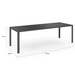 IDMarket Table de jardin 240 cm 10 personnes et chaises empilables bleues, grises et noires* Salons De Jardin