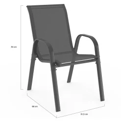 IDMarket Table de jardin 240 cm 10 personnes et chaises empilables bleues, grises et noires* Salons De Jardin
