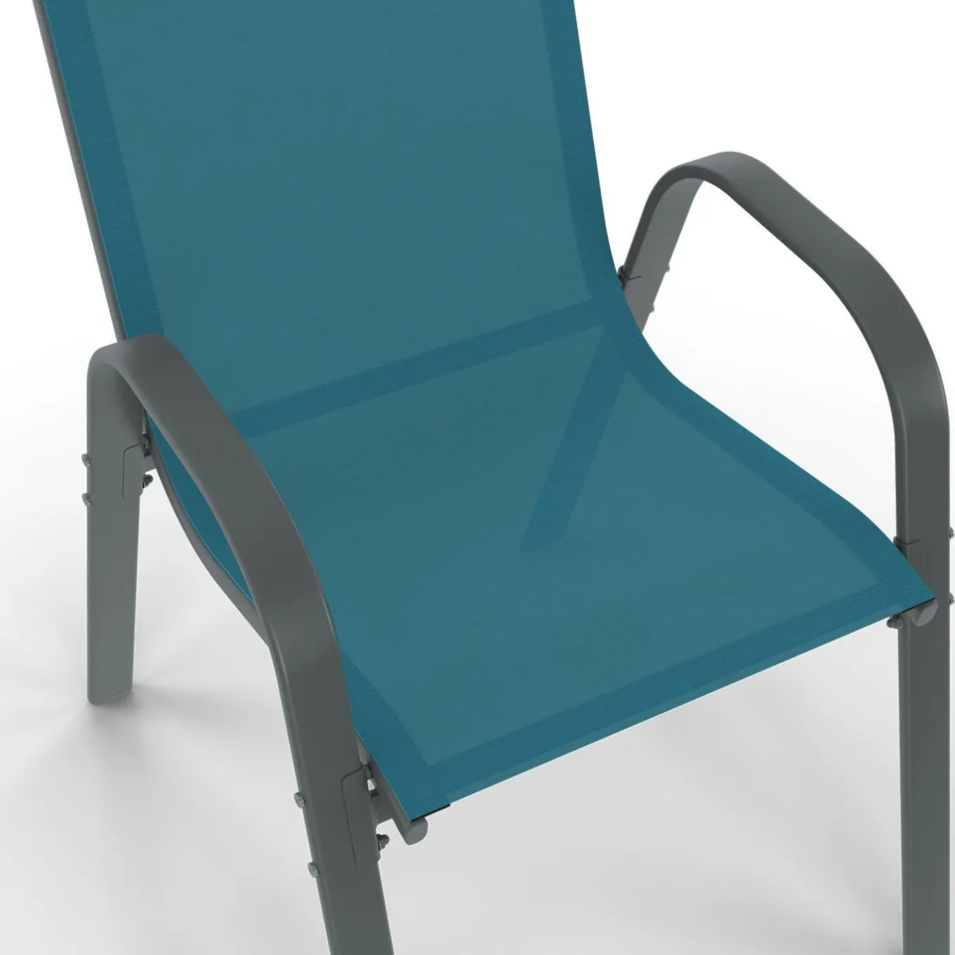 IDMarket Table de jardin 240 cm 10 personnes et chaises empilables bleues, grises et noires* Salons De Jardin