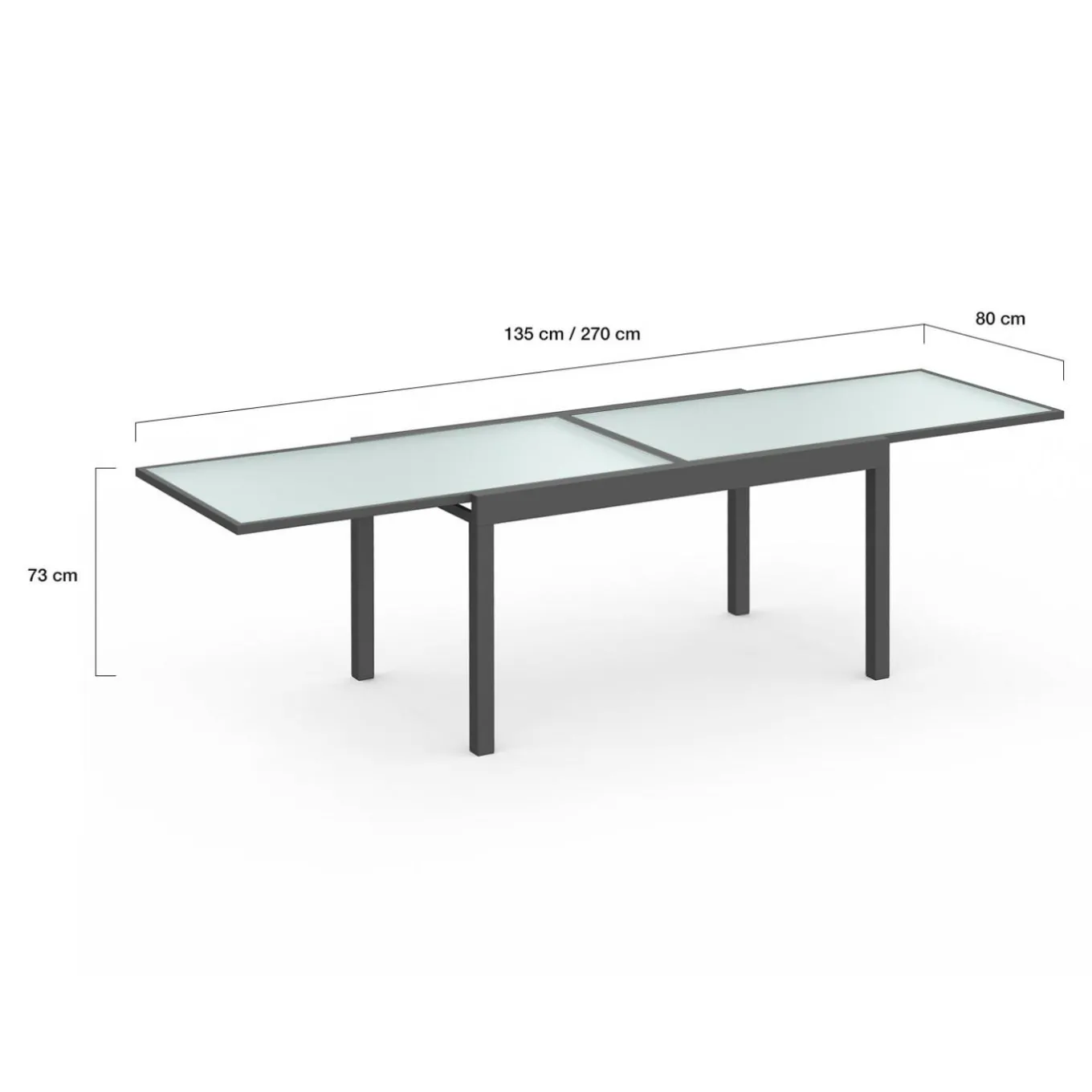 IDMarket Table de jardin extensible 12 places grise avec chaises* Salons De Jardin