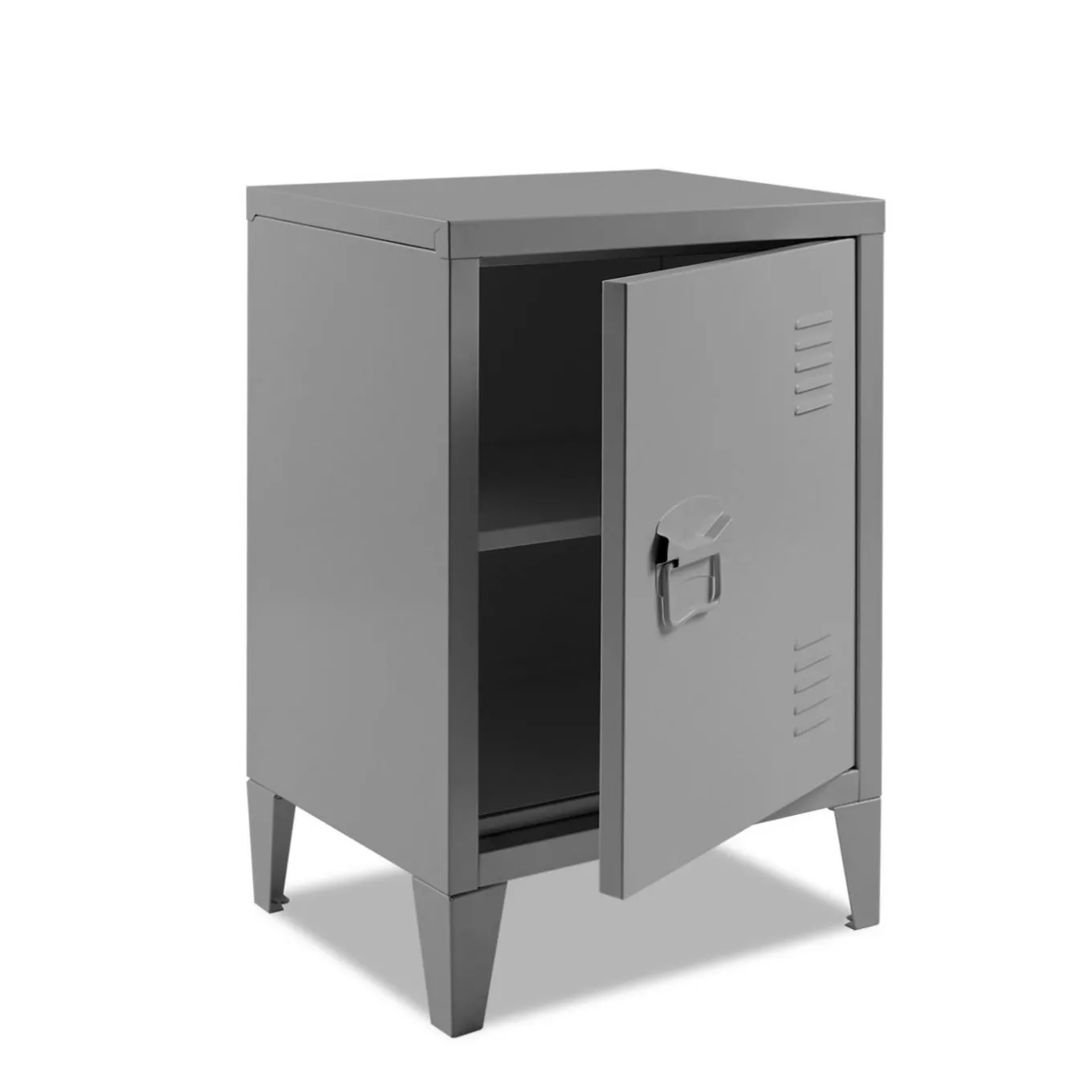 IDMarket Table de nuit en métal gris foncé style industriel* Collection Métal|Tables De Chevet