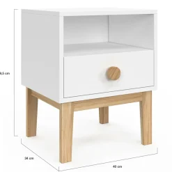IDMarket Table de nuit enfant tiroir + niche*Enfant Meubles Tiroirs|Meubles Bas