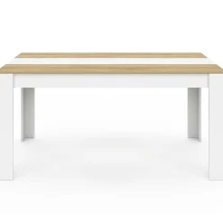 IDMarket Table de salle à manger 8 personnes bois imitation hêtre et blanc* Meubles Blancs|Collection Design