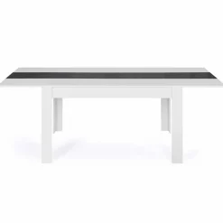 IDMarket Table de salle à manger extensible blanche et grise 6-10 personnes* Meubles Blancs|Collection Design