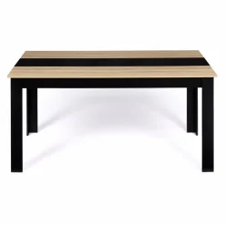 IDMarket Table de salle à manger noire et imitation hêtre 8 personnes* Collection Design|Collection Contemporaine