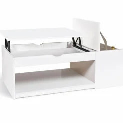 IDMarket Table de salon avec plateau relevable blanche* Meubles Blancs|Collection Design