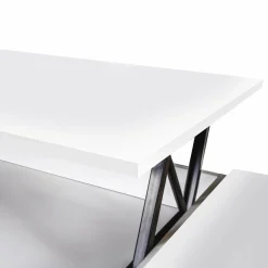 IDMarket Table de salon avec plateau relevable blanche* Meubles Blancs|Collection Design