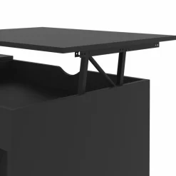 IDMarket Table de salon avec plateau relevable bois noir* Meubles Noirs|Collection Design