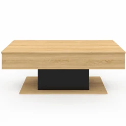 IDMarket Table de salon relevable bois et noir* Meubles Bas|Collection Design