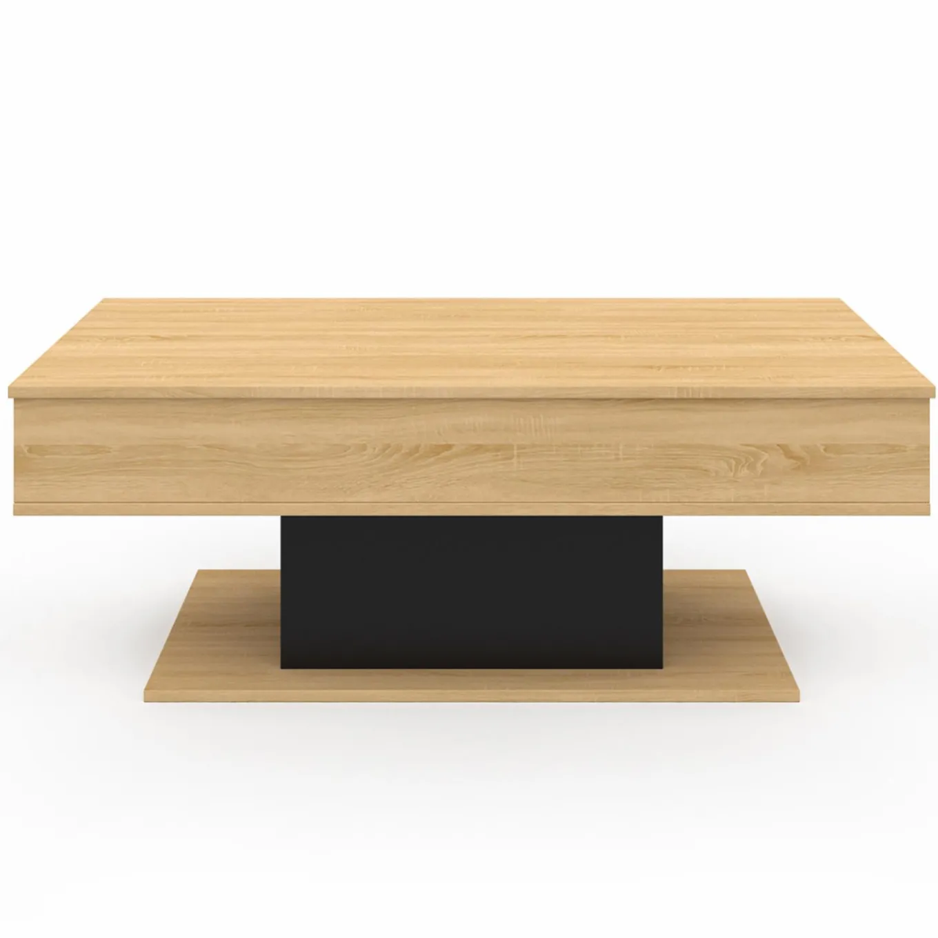 IDMarket Table de salon relevable bois et noir* Meubles Bas|Collection Design