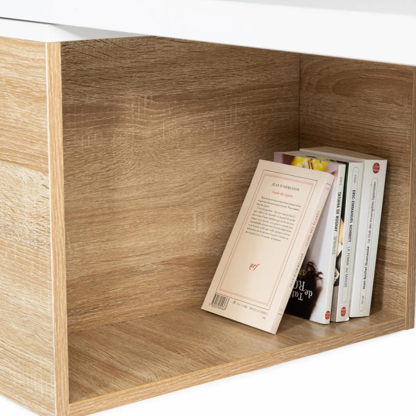 IDMarket Table de salon rotative avec coffre de rangement* Meubles Blancs|Collection Moderne