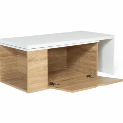 IDMarket Table de salon rotative avec coffre de rangement* Meubles Blancs|Collection Moderne