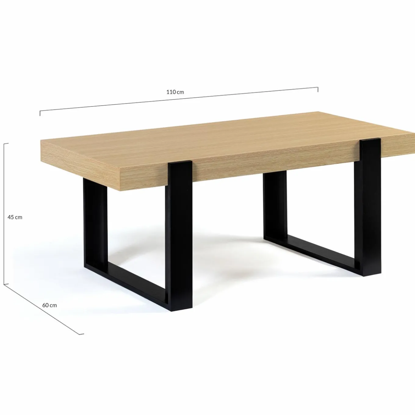 IDMarket Table de salon style industriel bois et noir* Collection Moderne|Salon Complet