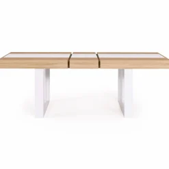 IDMarket Table extensible 6 à 10 personnes bois et blanc* Collection Design|Collection Moderne