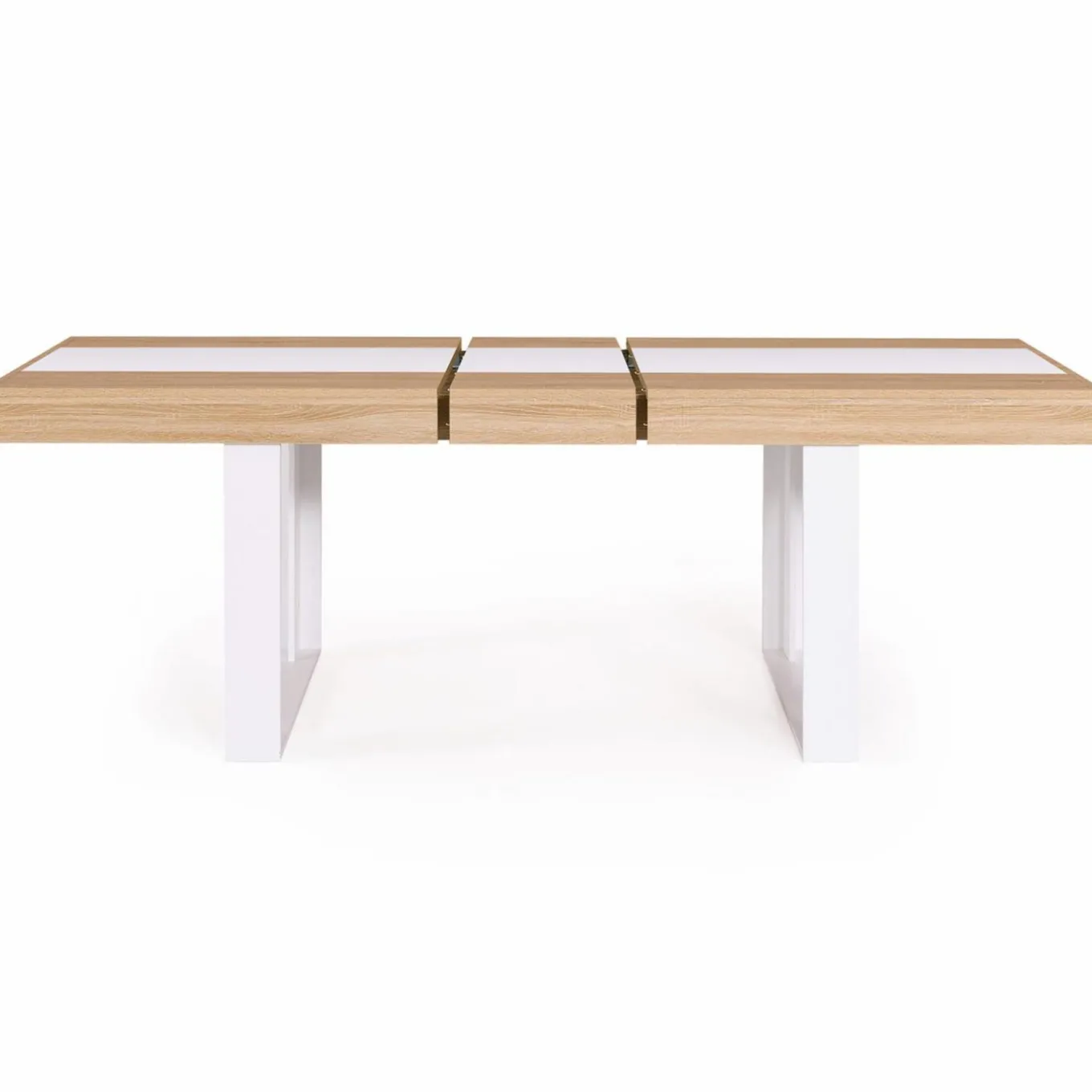 IDMarket Table extensible 6 à 10 personnes bois et blanc* Collection Design|Collection Moderne