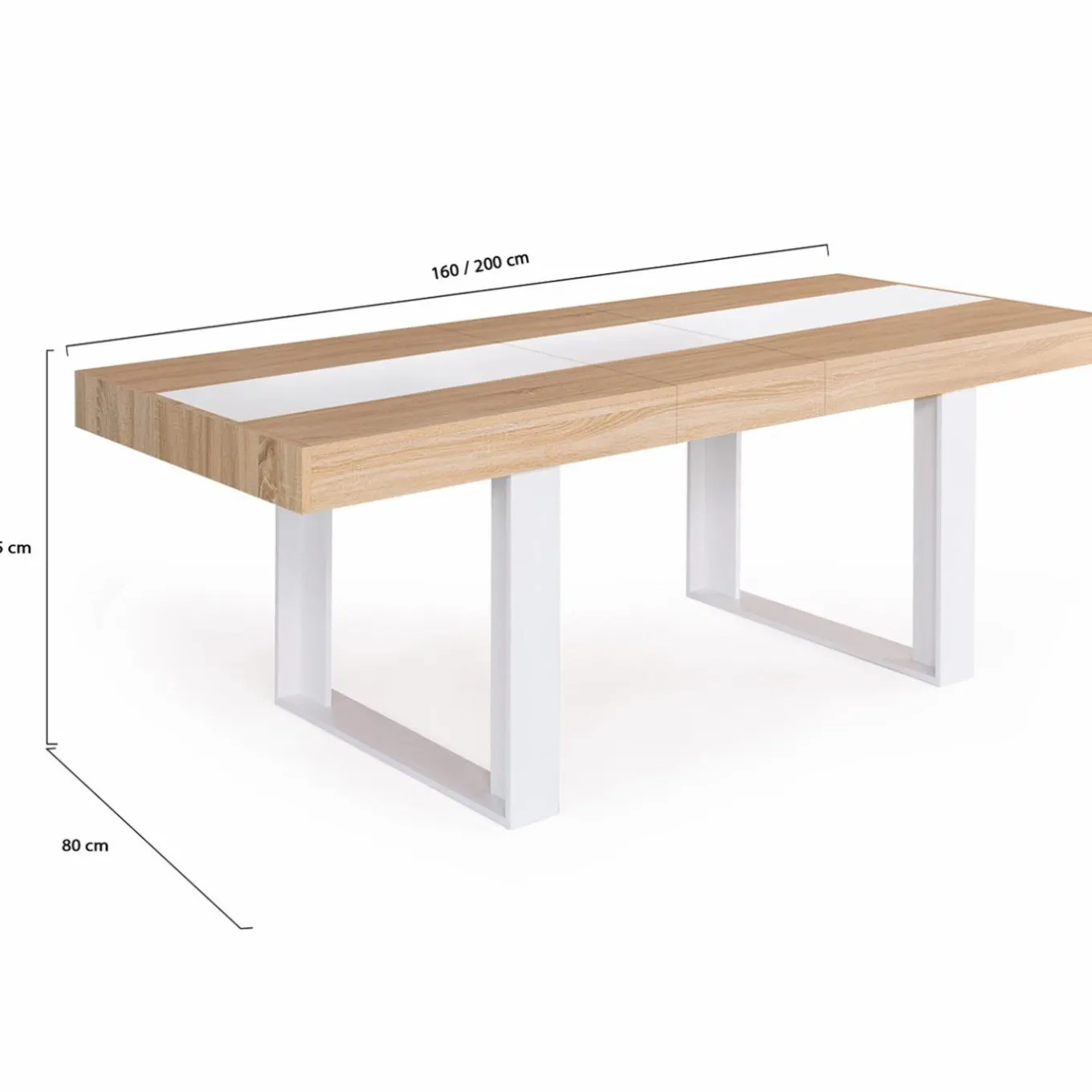 IDMarket Table extensible 6 à 10 personnes bois et blanc* Collection Design|Collection Moderne