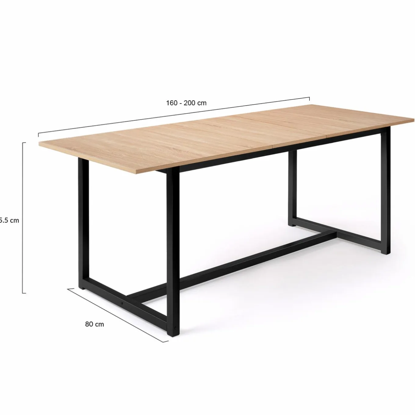 IDMarket Table extensible industrielle 6-10 personnes 200 cm* Meubles En Bois|Collection Industrielle