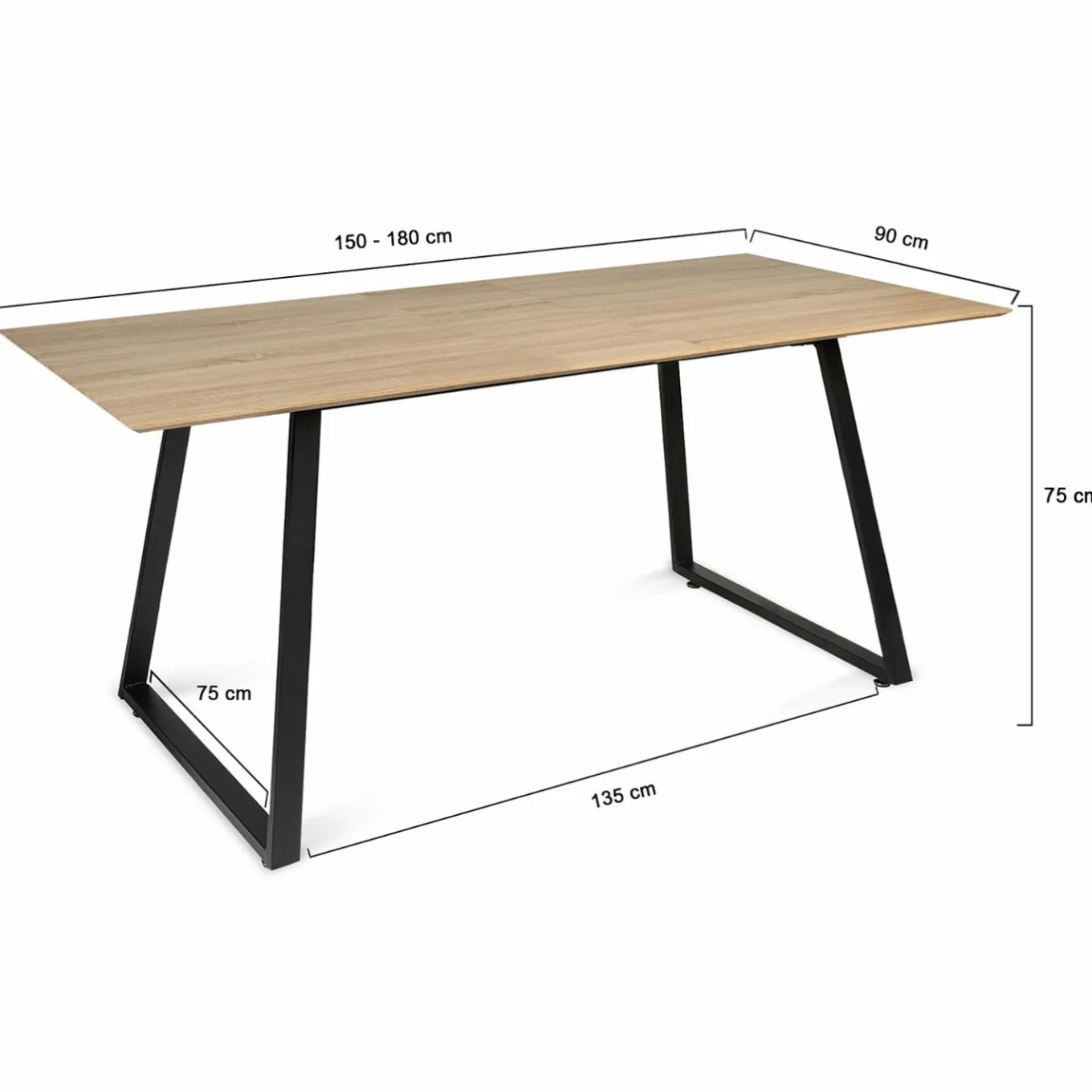 IDMarket Table extensible moderne bois et métal* Collection Industrielle|Salle À Manger Complète