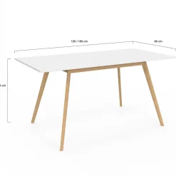 IDMarket Table extensible scandinave blanche* Meubles Blancs|Collection Scandinave