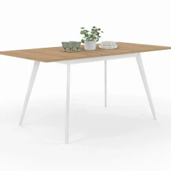 IDMarket Table extensible scandinave bois et pieds blancs* Meubles En Bois|Collection Scandinave
