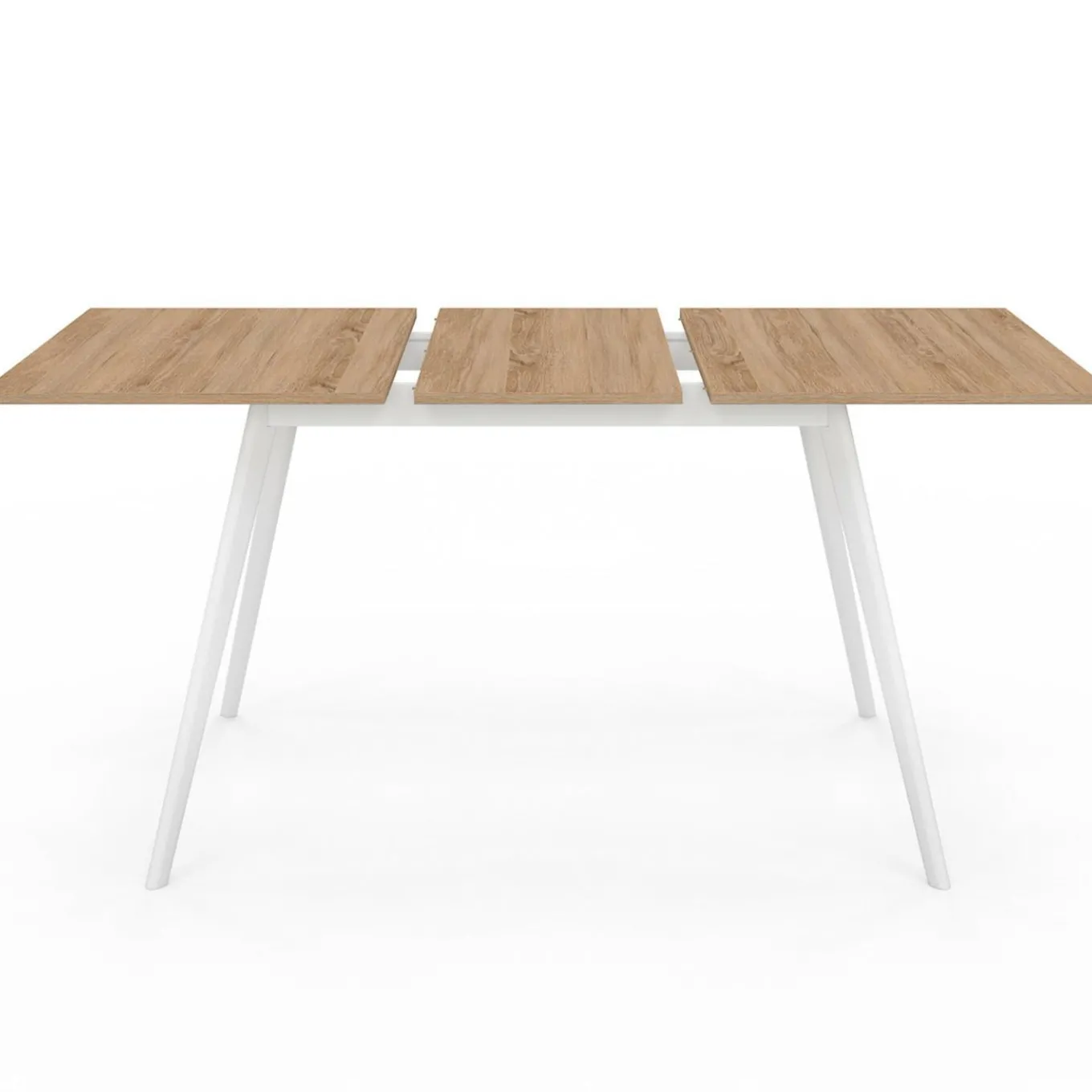 IDMarket Table extensible scandinave bois et pieds blancs* Meubles En Bois|Collection Scandinave