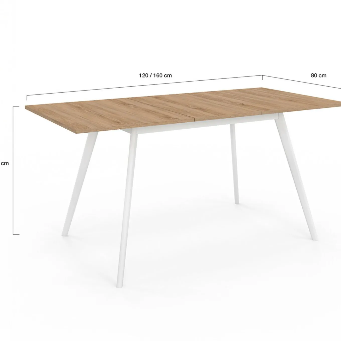 IDMarket Table extensible scandinave bois et pieds blancs* Meubles En Bois|Collection Scandinave