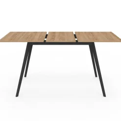 IDMarket Table extensible scandinave plateau bois pieds noirs 120-160 cm* Collection Scandinave|Salle À Manger Complète
