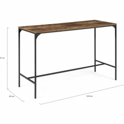 IDMarket Table haute avec 6 tabourets bois effet vieilli* Collection Vintage|Collection Industrielle