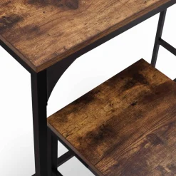 IDMarket Table haute avec 4 tabourets bois effet vieilli* Collection Industrielle|Mange Debout