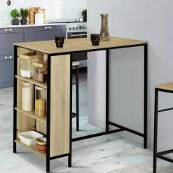 IDMarket Table haute avec tabourets pour 2 style industriel* Collection Industrielle|Mange Debout