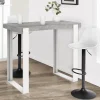IDMarket Table haute de bar effet béton et blanc 113 cm* Mange Debout|Tables Hautes