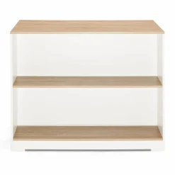 IDMarket Table haute îlot de cuisine blanche et bois* Meubles Hauts|Meubles Blancs